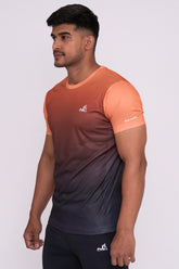 Ombrey Round Neck T-Shirt Orange (D)
